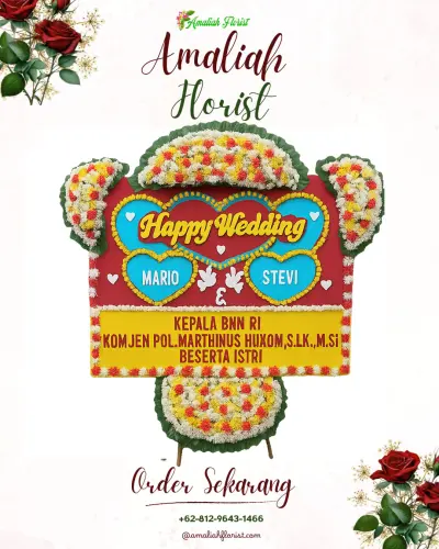 Karangan Papan Bunga Pernikahan di Ubo-ubo